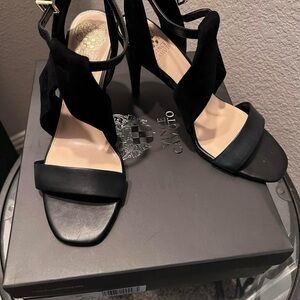 Vince Camuto Elegant Black Strappy Heels